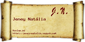 Jeney Natália névjegykártya